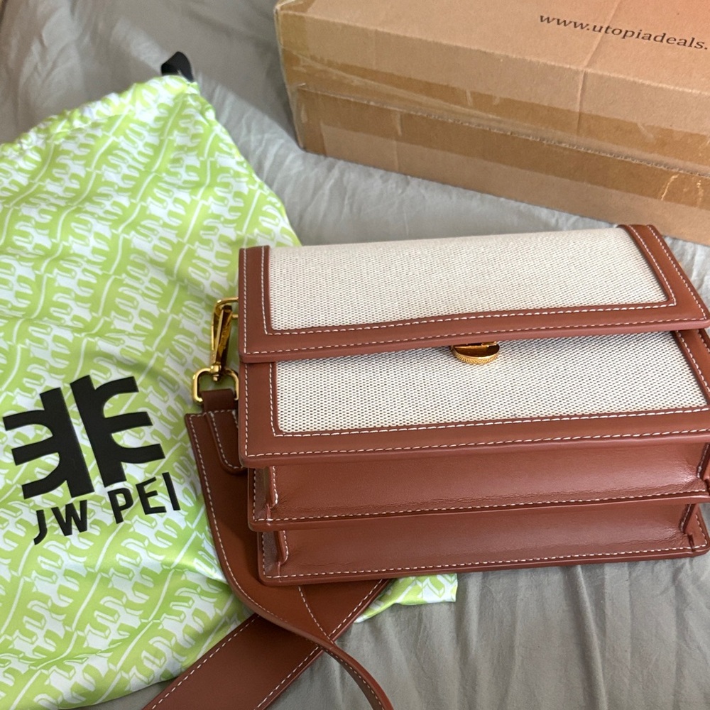 JW PEI Tan and Cream Crossbody Bag